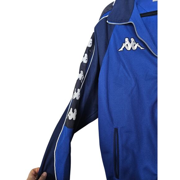 NEW Kappa XL Black Blue Tracksuit Jacket Sport Soccer Warm Up Logo Pants Casual - Picture 4 of 10